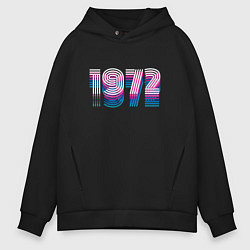 Толстовка оверсайз мужская 1972 Год Ретро Неон, цвет: черный
