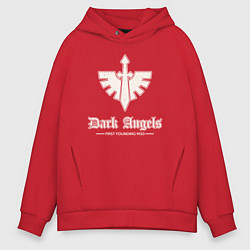 Толстовка оверсайз мужская Темные ангелы лого винтаж, цвет: красный