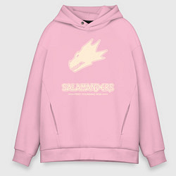 Толстовка оверсайз мужская Саламандры лого винтаж, цвет: светло-розовый