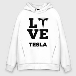 Толстовка оверсайз мужская Tesla Love Classic, цвет: белый