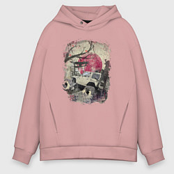 Толстовка оверсайз мужская Бездорожье Азия, цвет: пыльно-розовый