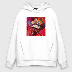 Толстовка оверсайз мужская Нэнэ Ясиро - Туалетный мальчик Ханако кун, цвет: белый