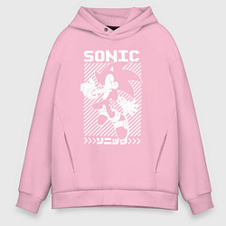 Толстовка оверсайз мужская Sonic - game, цвет: светло-розовый