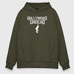 Толстовка оверсайз мужская Hollywood Undead - logo, цвет: хаки