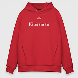 Толстовка оверсайз мужская Kingsman - логотип, цвет: красный