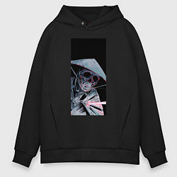Толстовка оверсайз мужская Бегущий рядом с смертью, цвет: черный