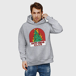 Толстовка оверсайз мужская Anti xmas club, цвет: меланж — фото 2