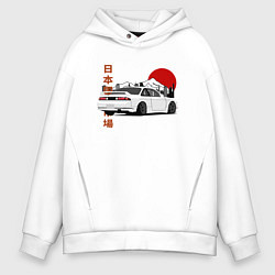 Толстовка оверсайз мужская Nissan Silvia S14 Sr20 Japan Car, цвет: белый