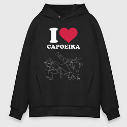 Толстовка оверсайз мужская I love Capoeira line graph battle, цвет: черный