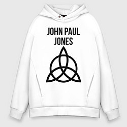 Толстовка оверсайз мужская John Paul Jones - Led Zeppelin - legend, цвет: белый