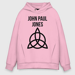 Толстовка оверсайз мужская John Paul Jones - Led Zeppelin - legend, цвет: светло-розовый