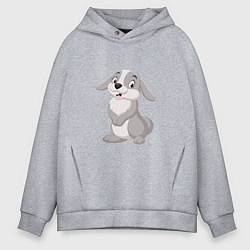Толстовка оверсайз мужская Милашка Кролик, цвет: меланж