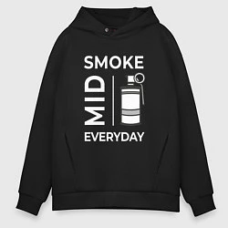 Толстовка оверсайз мужская Smoke Mid Everyday, цвет: черный