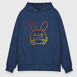 Толстовка оверсайз мужская Summer Bunny, цвет: тёмно-синий