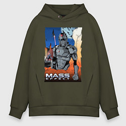 Толстовка оверсайз мужская Mass Effect N7 - Warrior, цвет: хаки