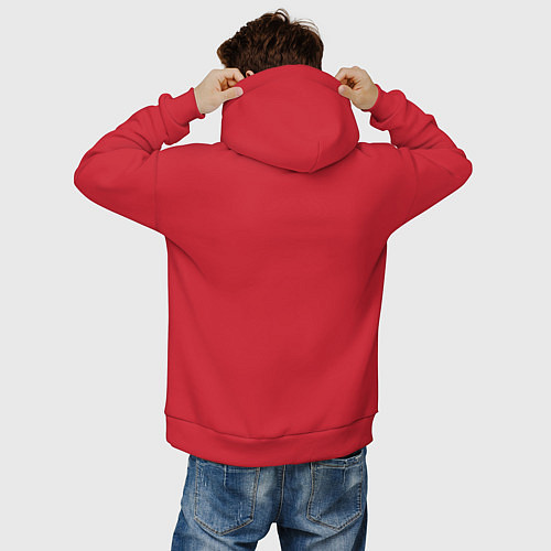 Мужское худи оверсайз Wu scratches logo / Красный – фото 4