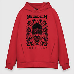 Толстовка оверсайз мужская Megadeth Thirteen, цвет: красный