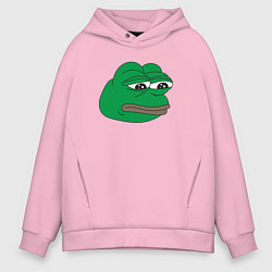 Толстовка оверсайз мужская Лягушонок Пепе-Frog Pepe, цвет: светло-розовый