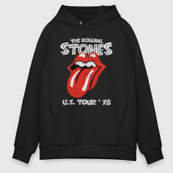 Толстовка оверсайз мужская The Rolling Stones 78, цвет: черный