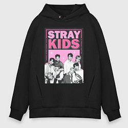 Толстовка оверсайз мужская Stray Kids boy band, цвет: черный