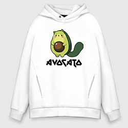 Толстовка оверсайз мужская Avocado - AvoCATo - Joke, цвет: белый