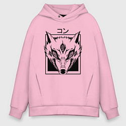 Толстовка оверсайз мужская Демон Лисы, цвет: светло-розовый