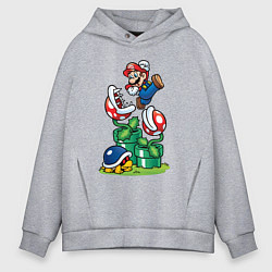 Толстовка оверсайз мужская Ретро Марио, цвет: меланж