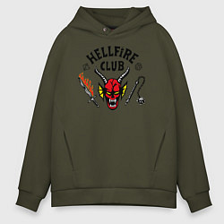 Толстовка оверсайз мужская Hellfire сlub art, цвет: хаки