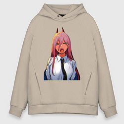 Толстовка оверсайз мужская Это же Пауэр - Человек бензопила, цвет: миндальный