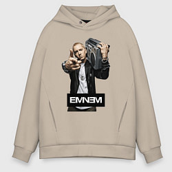 Толстовка оверсайз мужская Eminem boombox, цвет: миндальный