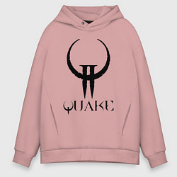 Толстовка оверсайз мужская Quake II logo, цвет: пыльно-розовый