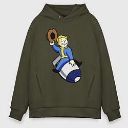 Толстовка оверсайз мужская Vault boy - bomb rider, цвет: хаки