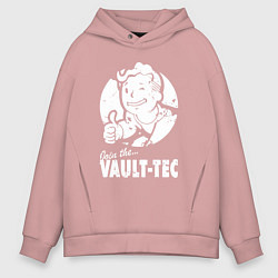 Толстовка оверсайз мужская Vault boy - join the vault tec, цвет: пыльно-розовый