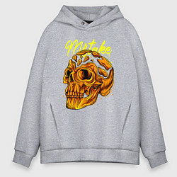 Толстовка оверсайз мужская Череп раздробленный, цвет: меланж