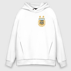Толстовка оверсайз мужская Сборная Аргентины логотип, цвет: белый