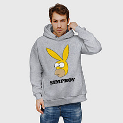 Толстовка оверсайз мужская Simpboy - rabbit Homer, цвет: меланж — фото 2