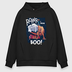 Толстовка оверсайз мужская Rawr boo, цвет: черный