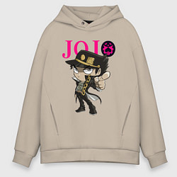 Толстовка оверсайз мужская Дзётаро Кудзё - character - stylization, цвет: миндальный