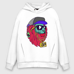 Толстовка оверсайз мужская Lion swag, цвет: белый