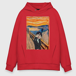 Толстовка оверсайз мужская Крик бездомный Бог, цвет: красный