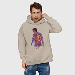Толстовка оверсайз мужская Color Messi, цвет: миндальный — фото 2