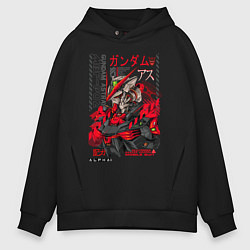 Толстовка оверсайз мужская MBF-P02 Gundam astray red frame poster, цвет: черный