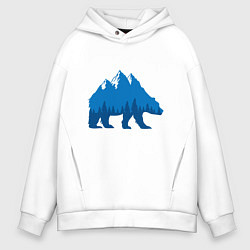 Толстовка оверсайз мужская Bear mountains, цвет: белый