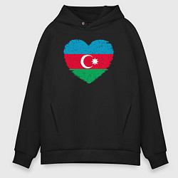 Толстовка оверсайз мужская Сердце Азербайджана, цвет: черный