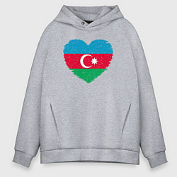 Толстовка оверсайз мужская Сердце Азербайджана, цвет: меланж