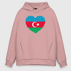 Толстовка оверсайз мужская Сердце Азербайджана, цвет: пыльно-розовый