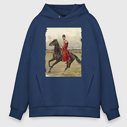 Толстовка оверсайз мужская Николай II на коне, цвет: тёмно-синий