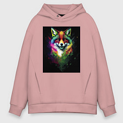 Толстовка оверсайз мужская Colorful Fox, цвет: пыльно-розовый