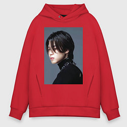 Толстовка оверсайз мужская Dark side Jimin, цвет: красный