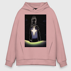 Толстовка оверсайз мужская Что же с ним?, цвет: пыльно-розовый